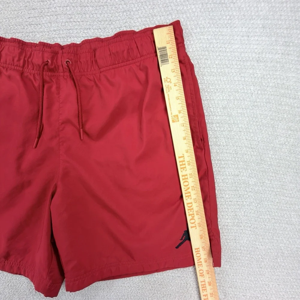 Jordan Jumpman Poolside Shorts Mens Large Gym Red Black Lined Swim CZ4751-687
